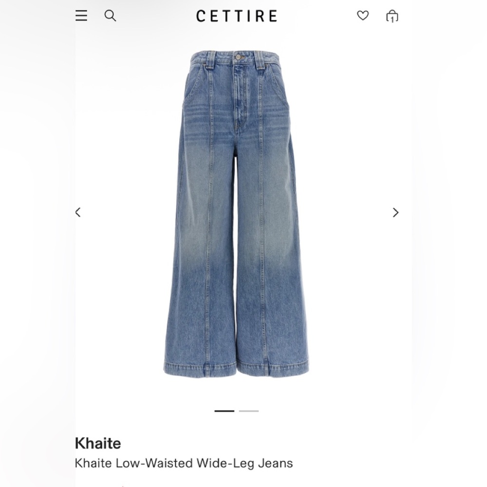 KHAITE Blue Wide-Leg Jeans